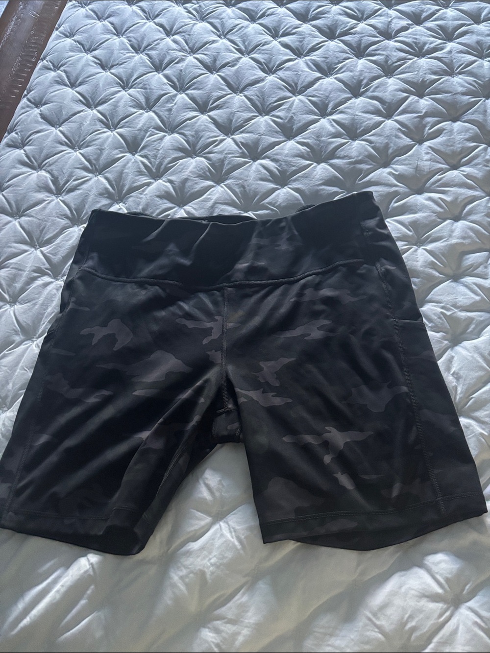Athleta Black Camo Bike Shorts